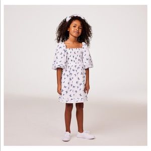 Janie and Jack Set-Natalie Butterfly Smocked Bubble Sleeve Dress and Headband
